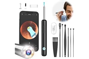 VLIKE Otoscopio Digitale, 1080P Pulisci Orecchie con 6 Luci LED, 3,5mm Endoscopio per Orecchio, Professionale Rimozione di Cerume con Telecamera, IP67 Impermeabile Pulizia Orecchie per iOS, Android, Tablet