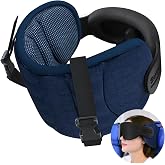 SARISUN Travel Seat Belt Cushion Stable Grip | 360&deg; Airplane Support Band for Long Flight, Headstop and Nodding, Travel Acces