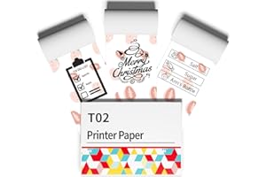 OMEZIZY Strawberry Thermal Paper for T02 Mini Printer - Strawberry Sticker Paper Compatible with T02/M02X/M02L Pocket Printer, Last for 10 Years, Perfect for Journal Photos Study Notes, 50mmx3.5m, 3 Rolls