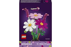 LEGO Botanicals Kosmosy 11514 | Sztuczne kwiaty, dekoracja do pokoju, prezent dla dzieci 9+, zestaw klocków dla dziewczynki lub chłopca, 171 elementów