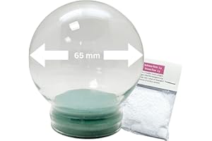 ‎SCHNEEKUGELHAUS 65mm-Ersatzglas/Bastelglas für Schneekugel mit 1 x Schnee | 65mm Durchmesser | Schneekugel reparieren | 40001