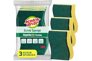 Scotch Brite Scrub Sponge -Pack of 3 for everyday utensil cleaning (Kitchen Scrubber with Sponge)