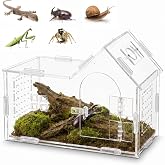 Dexpally Terrarium Spider Jumping Terrarium for Reptiles Acrylic Reptile Box Acrylic Mini Terrarium Box Reptiles Insect Feedi