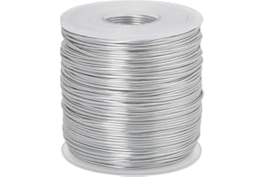 CoiTek 18 Gauge (1 mm) Aluminum Craft Wire 328 FT (100 m) - Bendable Soft DIY Metal Art Wire for Crafting - Silver