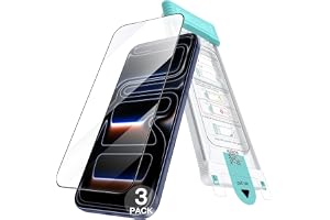 JETech 9H+ Skärmskydd för iPhone 18 Pro/17 Pro, Slät Böjd Kant, 3-Pack