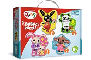 Trefl Bing i Przyjaciele Puzzle 4 w 1 Baby Classic z Grubego Kartonu dla Dzieci od 2 lat