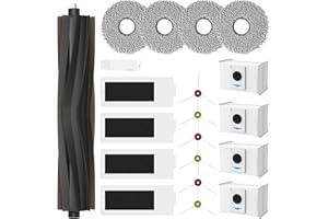 YONEENAIR 20 Stück Zubehör für Ecovacs Deebot T20 Omni / T20e Omni / T20 Max/ T20 Pro Saugroboter,1 Hauptbürsten, 4 Wischtücher, 4 Hepa Filter, 4 Staubbeutel, 6 Seitenbürsten, Zubehörset für Ecovacs T20 Omni