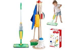 Rengöringsset för barn med sprejmopp, rengöringsset för småbarn med äkta vattenspridare, spade och borstset, leksak, hushålls