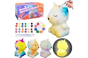 SYAKZK Bastelset Kinder ab 6 Jahre, Einhorn Bemalen Nachtlicht, Geschenke für Mädchen, Geschenk Mädchen 3 4 5 6 7 Jahre, Mitgebsel Kindergeburtstag, Ostergeschenke Kinder, Ostern Basteln kinder