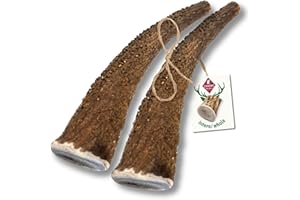 ChronoBalance-S Corno di Cervo per Cani, Confezione da 2, 100% Naturale, Pezzi Interi, Cura Dentale, Giocattolo per Cani, Ricco di Minerali e Nutrienti, Lunga Durata