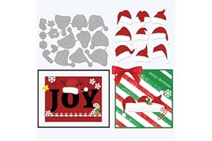 GLOBLELAND Christmas Hats Cutting Dies Metal Winter Hats Antlers Snowflakes Die Cuts Embossing Stencils for Paper Card Making Decoration DIY Scrapbooking Album Craft Decor