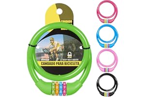 Ainiv Candado de bicicleta con contraseña de 4 dígitos – Candado antirrobo portátil de 65 cm, combinaciones reajustables para bicicleta, motocicleta, scooter, monopatín, puerta, valla (verde)