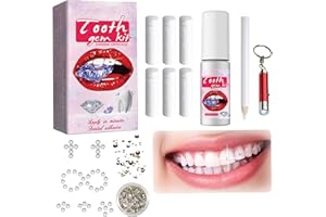 GROVL Tooth Gem Kit，DIY Teeth Gems Kit，Tooth Gems for Teeth Decor，Fashionable Removable Tooth Ornaments，Firm Reliable Diamond Crystal Tooth Jewellery
