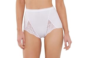 Playtex Pack de 2 bragas altas de algodón elástico con encaje Cotton & Lace Mujer x2