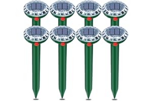 JOKRESTY 8 Pack Solar Mole Repellent Ultrasonic,Mole Repeller Outdoor Solar Powered,Sonic Mole Deterrent IP65 Waterproof Repels Mole, Vole, Gopher,Snake for Gardens Orchards Lawn（Green）
