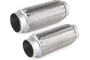 YOSOO Tuyau D'échappement, Tuyau Flexible D'échappement en Acier Inoxydable Tube de Réparation de Joint Flexible Accessoires de Voiture pour Tuyau Flexible D'échappement Avant Universel(55MM*200MM) pour tuy