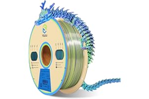 YOUSU filamento pla 1.75 1kg, PLA silk tricolor brillante filamento 3d,Precisión Dimensional +/- 0.02mm, pla seda púrpura verde amarillo