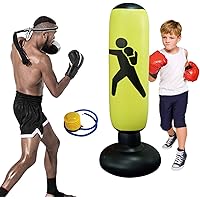 KIKILIVE Standboxsäcke Boxsack Kinder 160cm, Aufblasbare Boxsäule Tumbler Kinder Üben von Karate, Taekwondo, Fitness…