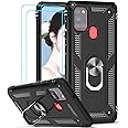 LeYi per Cover Samsung Galaxy A21S Custodia con Vetro Temperato [2 Pack], Grado Militare 360° Magnetica Anello Ring Supporto 