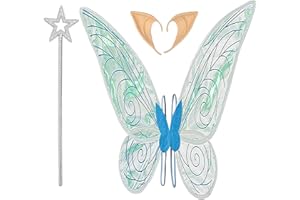 JOOVCC Feenflügel Erwachsene, Fairy Wings für Adult Erwachsene Feen Flügel Feen Kostüm Damen für Winx Club Kostüm für Karneval Halloween Weihnachten Rollenspiele Comic Con Themed Party (Blau)