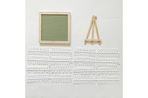 UIXXDUCC Filz-Briefbrett 20 Cm Mit 340 Buchstaben Und Halterung, Holzrahmen, Nachrichtenschild Für Baby-Ankündigungen, Meilensteine, Bürodekoration, Passwortschild, Bauernhaus-Geschenke (20CM Avocado)