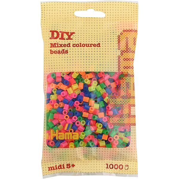 Hama - 1 000 perles standard MIDI (5 mm) bleu néon - Jeux - Jouets