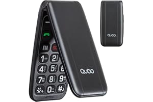 Qubo Flip GSM Seniorenhandy Klapphandy Ohne Vertrag Handy große Tasten Mobiltelefon für Senioren Display 2,4 Zoll, SOS-Funktion, Unterstützung Dual-SIM,Schnellanruf, FM-Radio,Taschenlampe, Schwarz