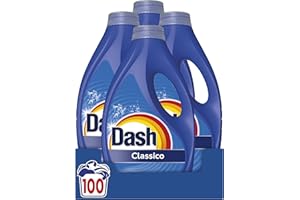 Dash Power Detersivo Liquido Lavatrice, 100 Lavaggi (4x25), Classico, Rimuove Le Macchie, Igienizza, Brillantezza Per I Capi