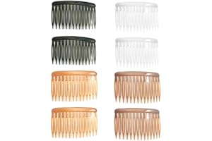 ZGDEIWGF 8 Pièces Peigne À Cheveux Pour Femme Peigne À Cheveux À Pince À Dents Fines Peigne À Cheveux En Plastique À 14 Dents Peigne Latéral Français Peigne À Cheveux Torsadé Accessoires De Coiffure