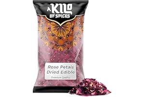 RAAZI A Kilo of Spices | Premium Dried Rose Petals - 200g | Natural & Edible - Perfect for Tea, Baking, Potpourri, Crafts, Skincare and Biodegradable Wedding Confetti | Fragrant, Colourful and Versatile