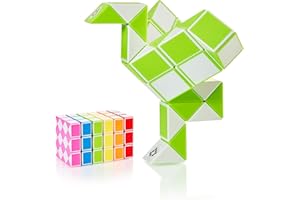 CUBIDI® Mini Serpenti Magici Puzzle – Gadget Regalo di Compleanno bambini, Regalini Festa Bambini – Serpente Giocattolo, Gioco Rompicapo Bambini e Adulti, Magic Snake - 1pz 36 Blocchi (Verde)