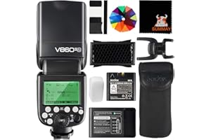 GODOX V860II-N TTL Flash 1/8000s High-Speed Sync GN60 Camera Flash Speedlight with Rechargeble Battery 1.5S Recycle Time 650 Full Power Flashes for Nikon D3400 D3200 D5300 D5600 D7500 D750