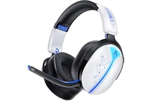Buwnia Wireless Gaming Headset, Ps5 Headset for PC Ps5 Ps4 Switch, 2.4GHz Lossless Audio Gaming Headsets, Bluetooth 5.3 Gaming Headphone with Noise Canceling Mic & 40H Battery, RGB Light