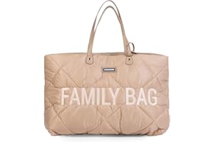 CHILDHOME, Family Bag, borsa per il cambio, borsa fasciatoio borsa da viaggio e weekend, grande capacità, custodia staccabile inclusa, beige tapuntato