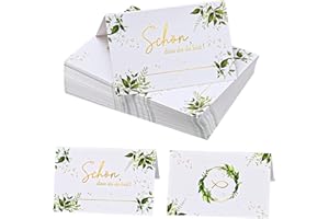 MUMDOYAL 50 Stück Edle Tischkarten Hochzeitfür - Namensschilder und Platzkarten in einem - Tischkärtchen für die perfekte Tischordnung - Namensschilder Hochzeit