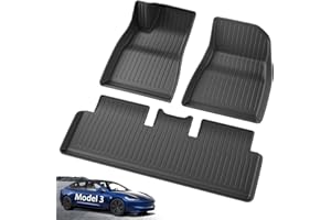 ASZSK [3 pezzi] Tappetini Tesla Model 3 2024 (Volante Sinistro), Tappeti in TPE per Tesla Model 3 Highland, Tappetino Antiscivolo e Impermeabile, Nero