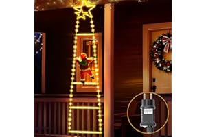 Buudala Luces de Navidad, Luces Navidad Exterior con Papá Noel, 8 Modos luz de Natal Arbol, LED Guirnalda Luce Decoración Navideña para Exterior Interiore Casa Ventana Jardine Escaparate