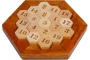 Larcele Matemáticas de madera hexagonal rompecabezas de números Sudoku juego de mesa FWPP-01