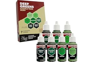 The Army Painter, Warpaints Flexible Triad PLUS+: Deep Greens, 7 x 18 ml acrylic paints - Miniature quality hobby paint for Dungeons and Dragons (DnD) & Warhammer Miniatures