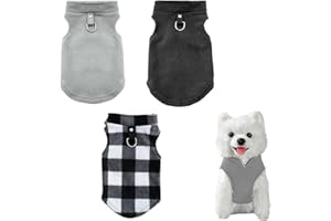 GUTERTOP 3 Packungen Hunde Pullover Kleine Hund, Winter Hundepulli, mit D Ringen Hundemantel Kleine Hunde für Innen und Außenkleidung (S)