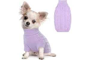 Hjumarayan Hundepullover - Warme Hunde Pullover Schlicht & Elegant Hundepullover Kleine Hunde mit Beinen Schöner Hundepulli mit Geschirr Öffnung Hunde Pullis für Chihuahua (Lila S)