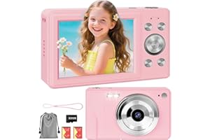 HERBYD Cámara Digital 56MP 1080P FHD con Autofoco, Zoom Digital 16X, Pantalla LCD 2.8", Tarjeta SD 32GB y 2 Baterías - Cámara Compacta Portátil para Niños, Adolescentes y Principiantes