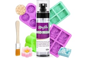 Blingfun Spray de démoulage pour la fabrication de bougies ，Epoxy Resin Fast Drying Non-Stick Formula with Even Coverage, Pro-Grade Silicone，Based Mold Release Agent Extended Lifelan