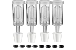 Azonee 4 Piece Fermentation Airlock Kit with Mason Jar Grommet, Home Brewing Preservation Airlock, Fermentation Airlock Brewing Kit, Carboy Airlock FDA Transparency Upgraded