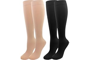 KUZIMUA 2 Paar Medizinische Kompressionsstrümpfe Damen & Herren 20-30 mmHg, Klasse 2, Geschlossenem Zehenbereich Abgestufte Unterstützung Stützstrümpfe für Krampfadern Ödeme Flug