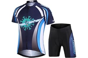 Amur Leopard Maillot de Ciclismo Niños Niñas Conjunto Traje Ciclismo Camiseta de Manga Corta + Pantalones Cortos de Secado Rápido