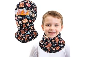 AYPOW Pasamontañas Térmico de Invierno Niños, Multifunción Prueba de Viento Forro Polar Cálido Máscara de Esquí Ciclismo Sombreros Gorro con Calentador de Cuello, Mascarilla para 4-10 Años Niños Niñas