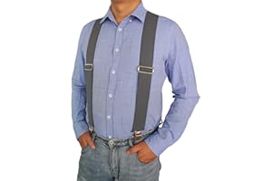MELOTOUGH Bretelles réglables et élastiques en forme de X avec clips très solides pour homme 60 cm de large – Très résistantes