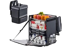 ‎CO-Z CO-Z 35L Kühltasche Kühlrucksack Isoliertasche wasserdichte Picknicktasche Thermo Rucksack mit Isoliertes Kühlfach Weich Doppeldecker zum Picknick, Wandern, Camping&Familienausflüge