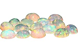 NEERUPAM COLLECTION Natural White Welo Feuer Ethiopian opal AAA-Qualität 7X5 mm ovale Form Cabochon kalibrierte Größe loser Edelstein|Natur Ethiopian Welo opal|Ethiopian Welo|Feuersteine ??für Schmuck machen